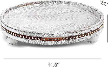 Decor Decorative Round Tray 11.81in for Home Decor for Coffee Table Farmhouse Kitchen Table Living Room Bathroom Centerpiece Tray Decor