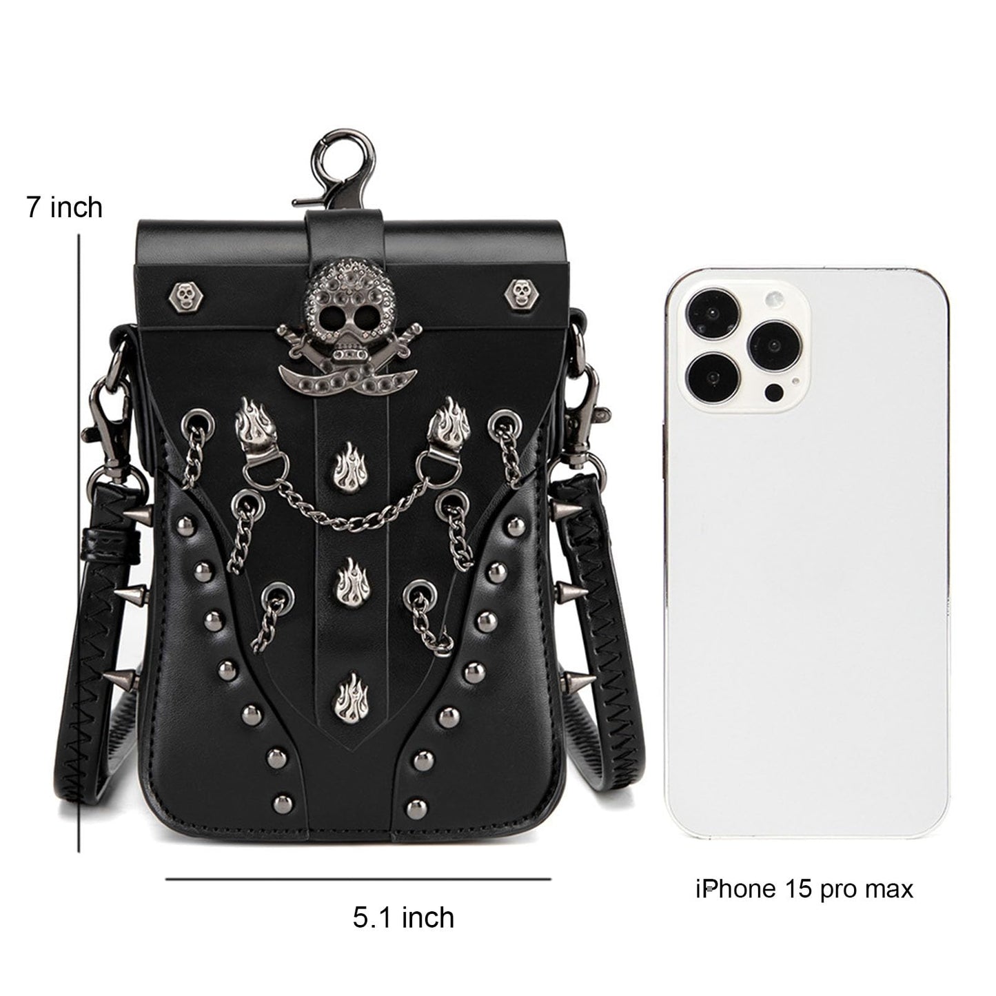 KOTORA Cute Gothic Steampunk Crossbody Bag Retro Small Shoulder Purse Phone Holder Renaissance Halloween Costume Accessory