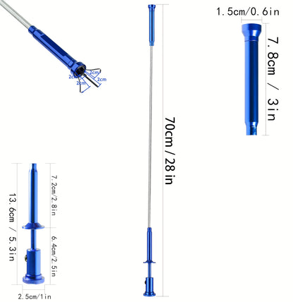 Magnetic Flexible Claw Grabber Pickup Tool with Bright LED Light, 28" Long Retractable 4-Finger Gripper & 5LB Strong Magnet Pick Up Stick, Drain Snake Reacher for Auto Mechanics, Plumbers & DIYers