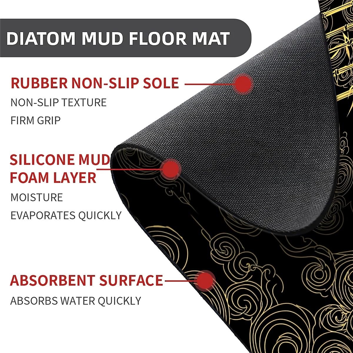 ZHUZHISHAN Diatomaceous Earth Bath Mat,Clouds -Non-Slip Volume Super Absorbent Fast Drying Eco-Friendly Easy to Clean for Bathroom Kitchen Door mat 16×24Inch (40 * 60cm)
