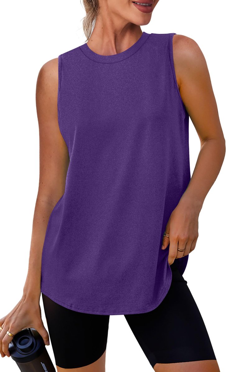 Womens Workout Tops for Women Tank Tops Yoga Shirts Athletic Running Tank Tops Sleeveless Gym Clothes XXL Dark Purple