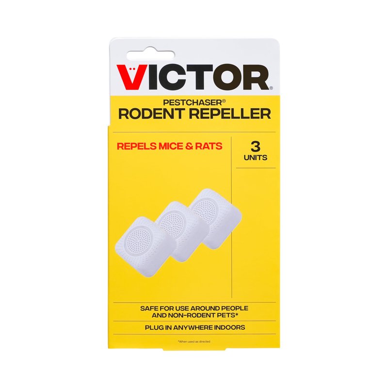 Victor PestChaser Indoor Ultrasonic Rodent Repellent with Nightlight - 3 Pack Rodent Repeller Mouse Deterrent Plug In Devices - Repels Mice Indoors - M753K