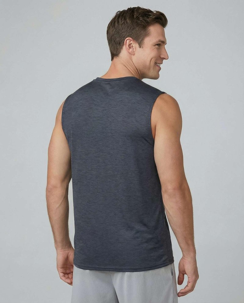 Real Essentials: Men's Dry Fit Tank Tops Sleeveless Workout Shirts Moisture-Wicking Muscle Tank Gym Running, Standard, XX-Large, Regular Size - Set C