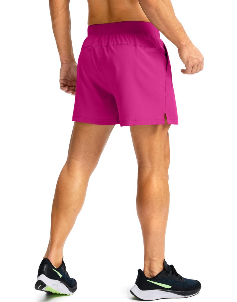 Soothfeel Men's Running Shorts with Zipper Pockets 9"/ 7"/ 5" Lightweight Quick Dry Basketball Gym Workout Athletic Shorts for Men (Hot Pink, L)