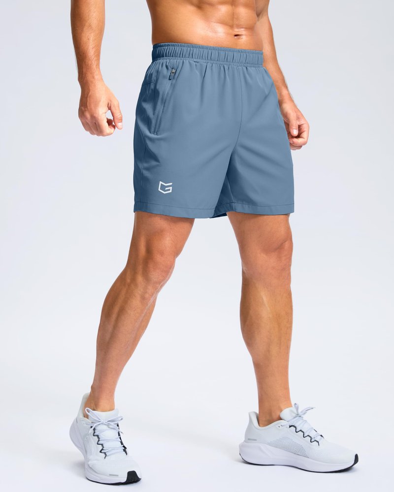 G Gradual Men's Athletic Running Shorts with Zipper Pockets Quick Dry 7"/ 5"/ 9" Workout Gym Shorts for Basketball Hiking(Federalblue,5XL)