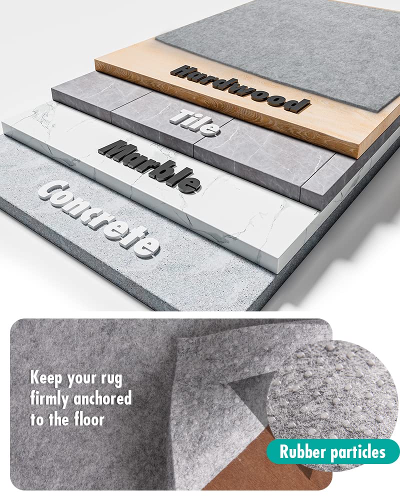 Resare Non Slip Rug Pad Gripper - 7x10 Feet 1/4" Extra Thick Felt Under Rug for Area Rugs and Hardwood Floors,Super Cushioned Non Skid Carpet Padding
