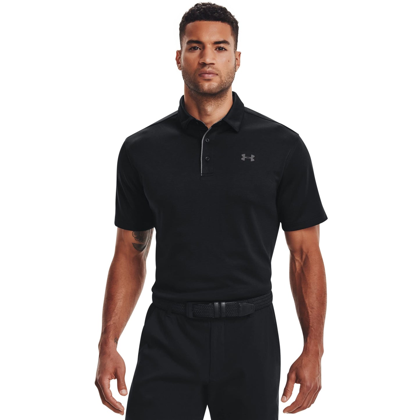 Under Armour Men's Tech Golf Polo, Black (001)/Graphite, X-Small