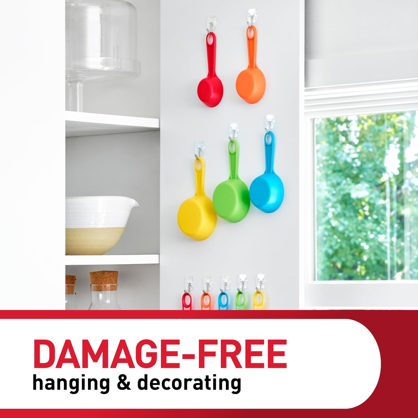 Command Small Clear Wire Toggle Hooks, 10 Wall Hook and 12 Strips, Damage-Free Hanging with Adhesive, Great for Hanging, Organization and Storage, Holds up to 0.5 lb