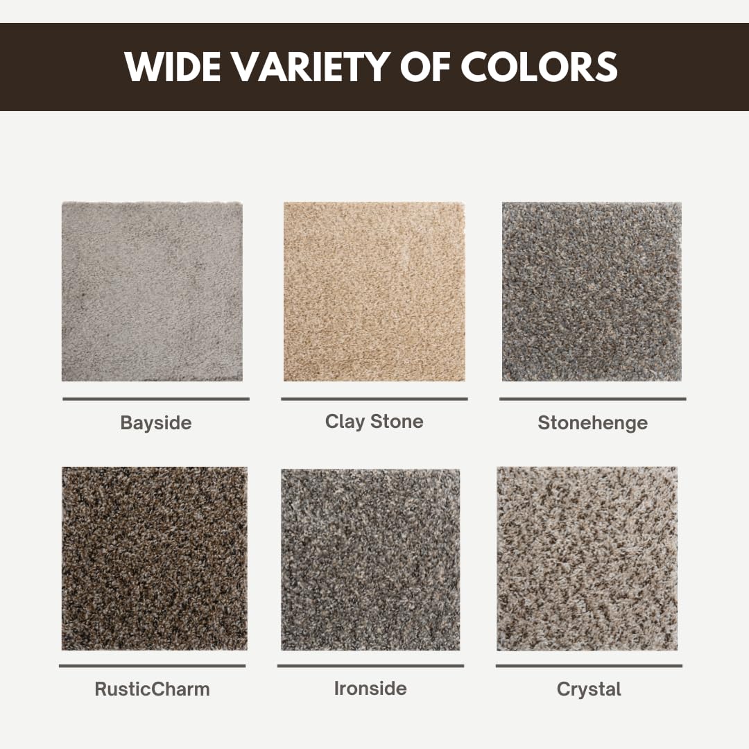 Smart Squares in A Snap Premium Plush Carpet Tiles, Made in USA – 18x18 Peel and Stick Floor Tiles with Attached Padding – Seamless DIY Carpet Squares (22.5 Sq Ft, 10 Pack, 783 Ironside)