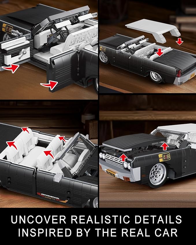 Mould King 10118 Sports Car Building Block Kits MOC Classic Vintage Car Model Building Sets Gift for Age 14+/Adult Collections Enthusiasts (1903 Pieces Static Version)