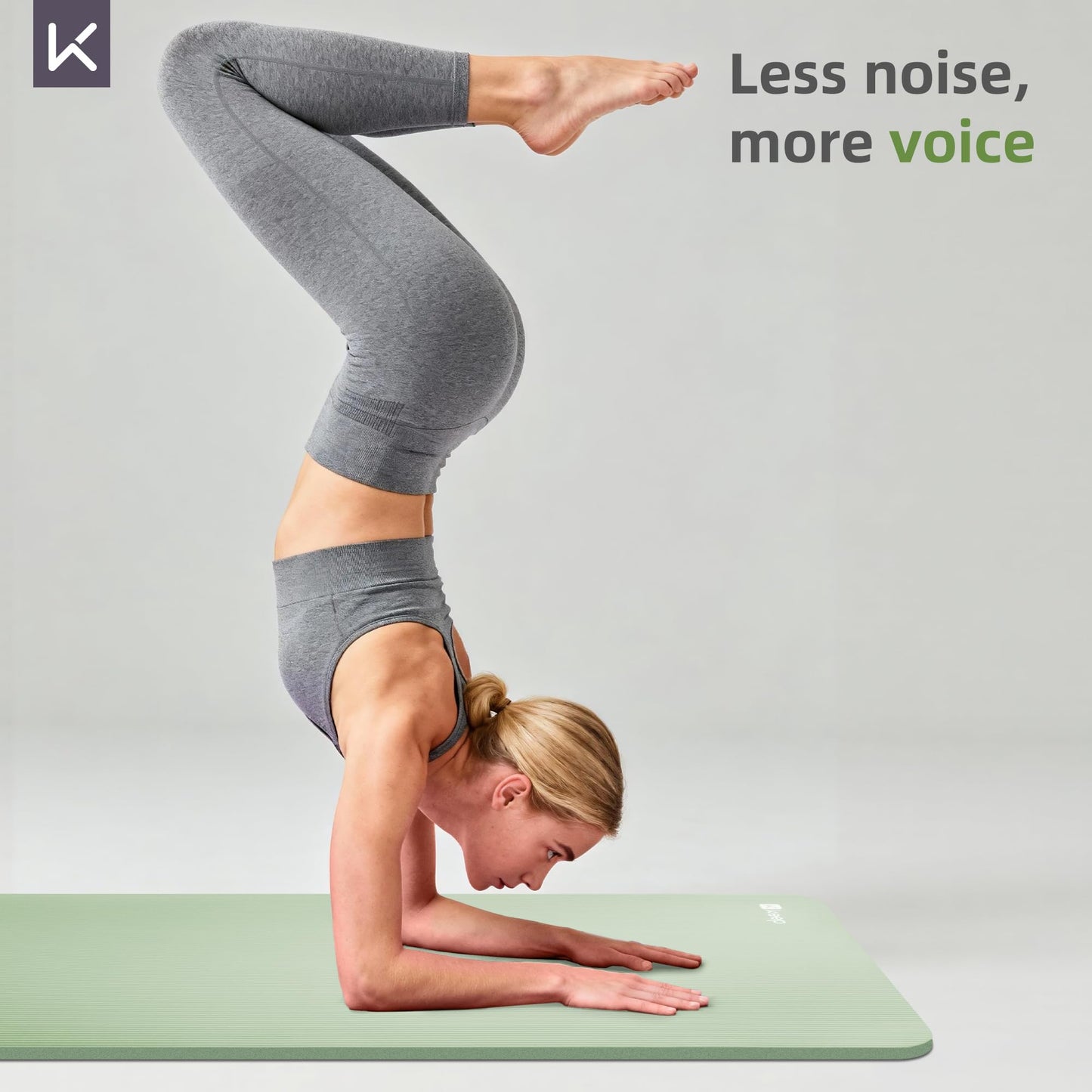 KEEP Extra Thick NBR Yoga Mat for Women & Men, 15mm Thick, 72”x32” Large Exercise Mat with Non-Slip Workout Mat for Yoga, Pilates, Stretching, Meditation – Wide & Cushioned Fitness Mat,Green