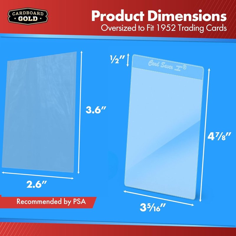 Cardboard Gold Card Saver 1-2000 Count - Semi Rigid Card Holder, Trading Card Protectors - PSA-Approved Cardsaver for Baseball, Trading, Sports Cards - Card Sleeves, Binder, & Storage Box Compatible