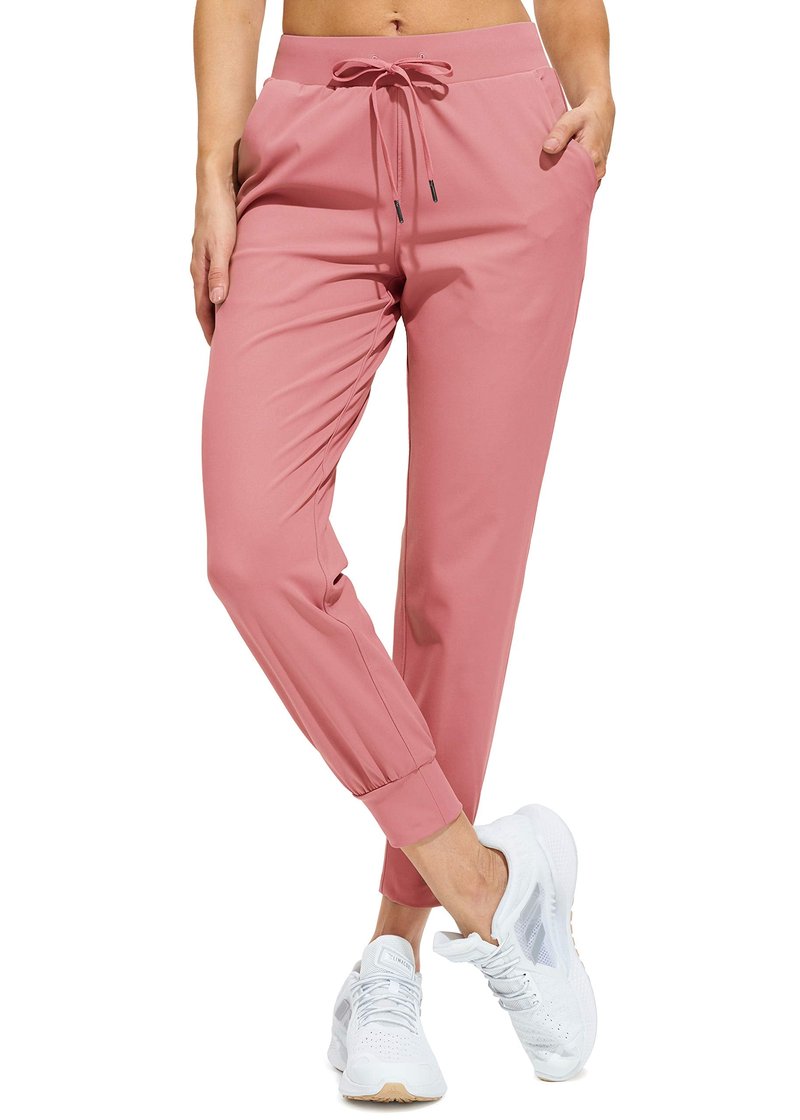 Libin Women's Joggers Pants Athletic Sweatpants with Pockets Running Tapered Casual Pants for Workout,Lounge, Mauve XS