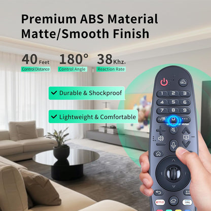 Magic Replacement for LG TV Remote with Voice and Pointer Function，AKB75855501 and MR20GA for LG Smart TV Remote（OLED/NANOCELL/ 4K UHD Models with Netflix and Prime Video Hot Keys,Google/Alexa