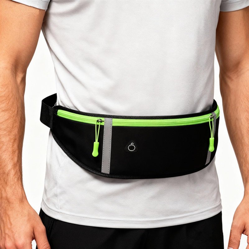 Beatac Slim Running Belt For Jogging, Hiking & Cycling Unisex Phone & Money Holder for Men & Women (Black)