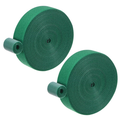 M METERXITY 2-Roll Garden Plant Tape, 33 ft x 0.8 in Garden Hook and Loop Plant Ties Multi-Purpose Use Adjustable and Reusable Twist Wire Tape for Plants/Flowers/Vines [Green]