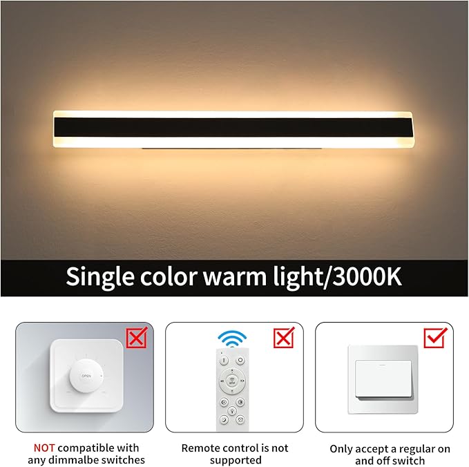 2 Pack Long Outdoor Wall Light, 47.2inch Modern Wall Sconce, 3000K Warm White, IP65 Waterproof, White Acrylic, 42W Minimalist Exterior Light Fixture for Garage, Patio, Porch, Garden
