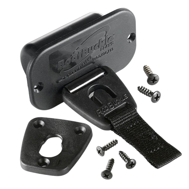 BoatBuckle F14200A 24-Inch Self-Retracting Fishing Rod Holder for Boat, Retractable Tie Down Rod Straps for Boat Deck Mount/Gunwale