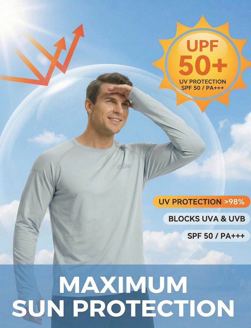 3 Pack Mens UPF 50+ Sun Protection Shirts Long Sleeve SPF Quick Dry Fishing Swim Rash Guard Athletic Workout Tops