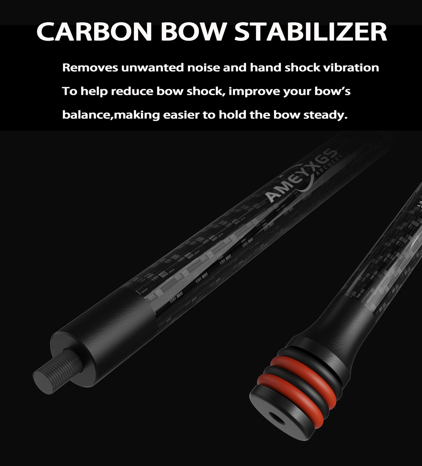 AMEYXGS 6/8/10/12 Inch Archery Bow Stabilizer Carbon Fiber Balance Bar Rod Side Rod Stabilizer Dampen Weight for Compound Bow Recurve Bow Accessory (Blue, 8 Inch)