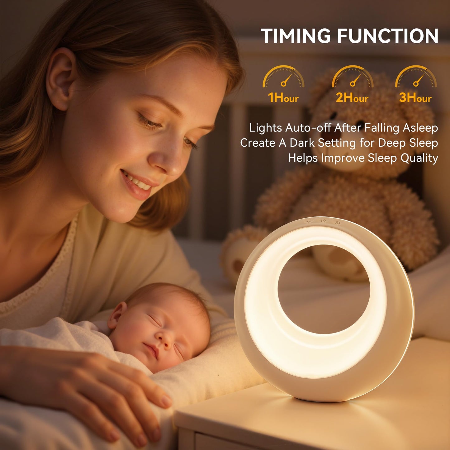 Auxmir LED Night Light Bedside Lamp Touch and Remote Control Dimmable Tabletop 13 RGB Colors Changing 5 Brightness Adjustable Rechargeable Portable Lamp for Baby Kids Nursery Bedroom Bathroom Camping