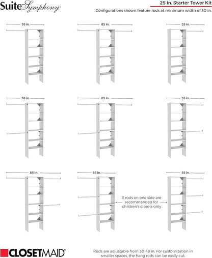 ClosetMaid SuiteSymphony Wood Closet Organizer Starter Kit