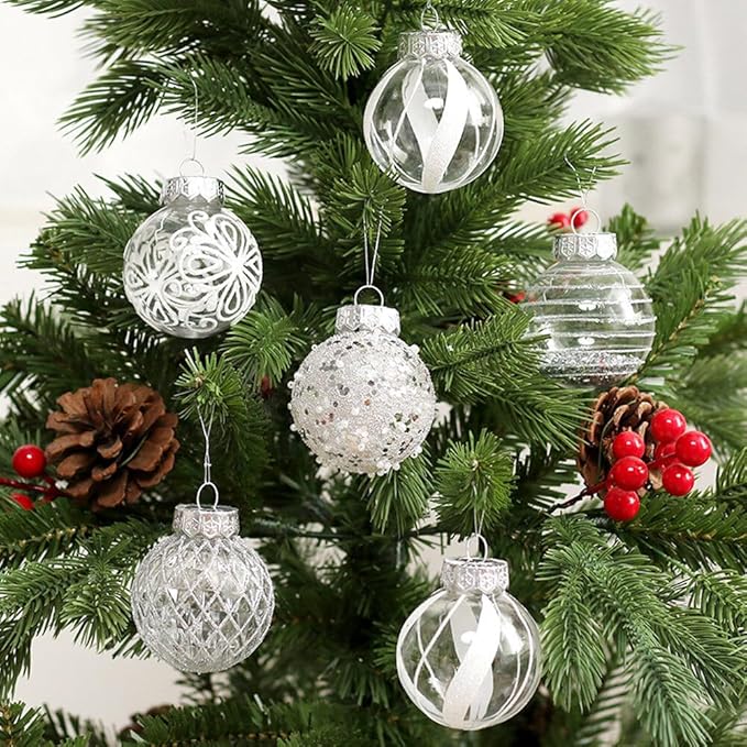 25Pcs Christmas Ornaments Sets 2.36” Christmas Ball Ornaments Christmas Tree Ornaments Shatterproof Xmas Balls Bulbs for Holiday Wedding Party Christmas Tree Decoration(Blue Gold)