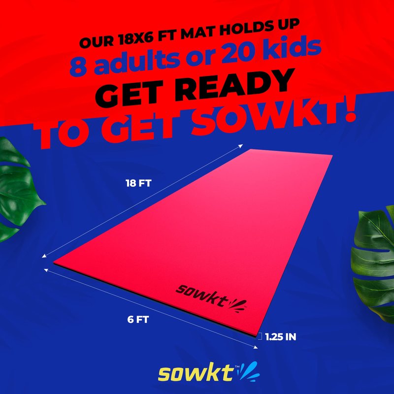 SOWKT Premium Lily Pad Floating Mat for Lake, Pool & Boat — 18x6 ft or 8x4 ft with Bag, Foam Floating Water Mat | Floating Mats for Lake, Pool Float (Blue/Black/Red)