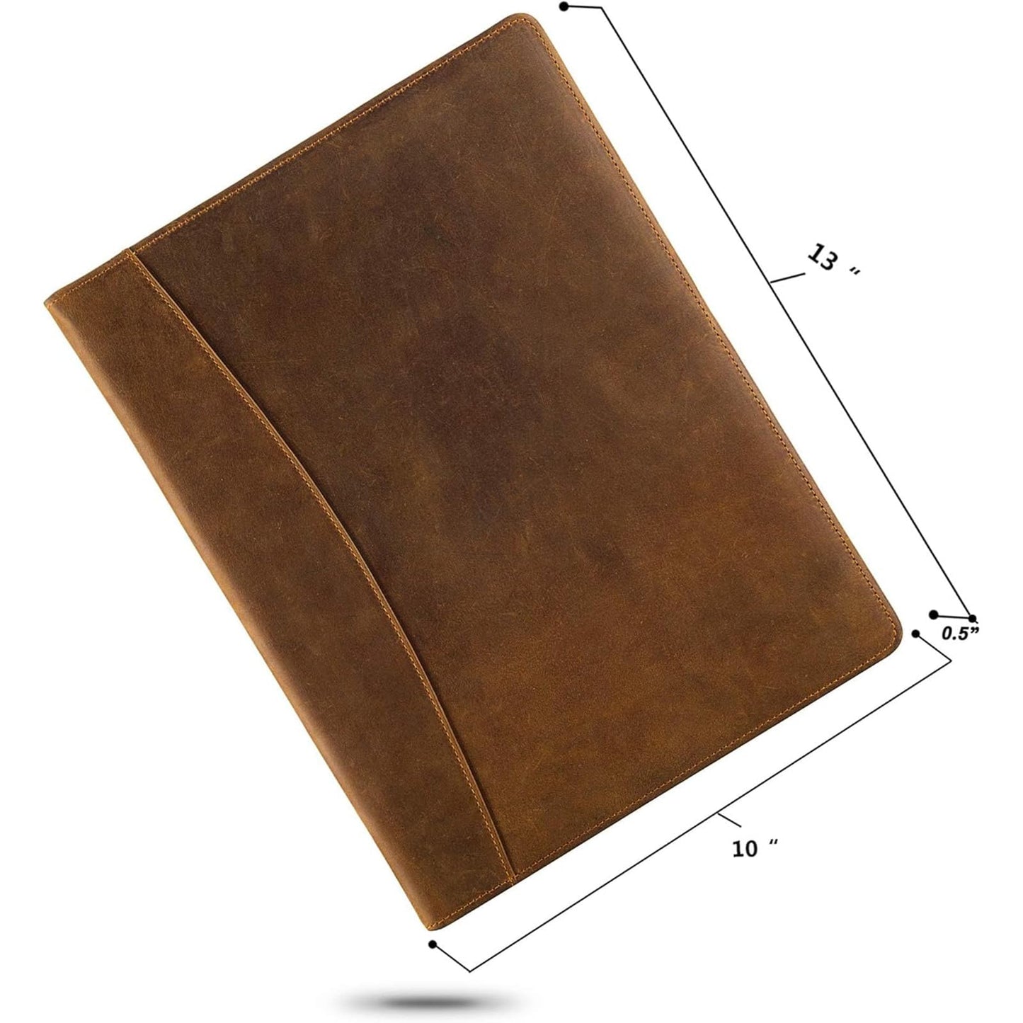 Jack&Chris Leather Portfolio, A4 Document Folder Legal Pad Padfolio, Professional Writing Letter Notepad Clipboard Sleeve Organizer, Resume Folio Binder for Men&Women,JC1823