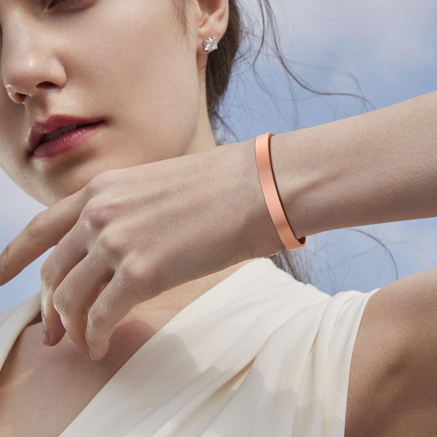 MagEnergy Copper Bracelet Cross Bracelet Personalized Inspirational Jewelry Gifts for Men and Women Adjustable