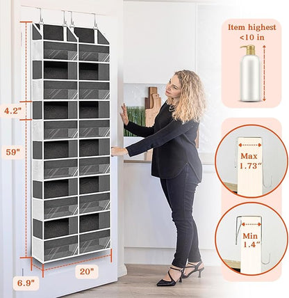 2 Pack Over The Door Organizer 6 Tiers, Extra Large Behind Door Storage of 12