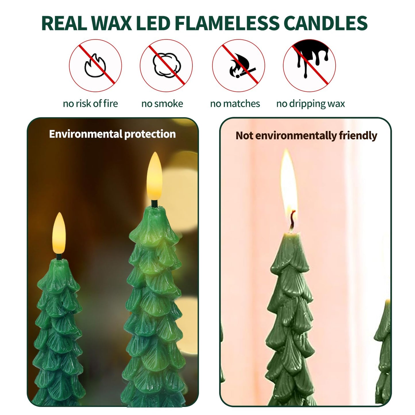 XingsLight LED Flameless Taper Candles with Remote & Timer – 6 Pack Battery Operated Christmas Window Candles, Warm White Flickering Light, Safe Realistic Flame for Holiday Table & Home Décor