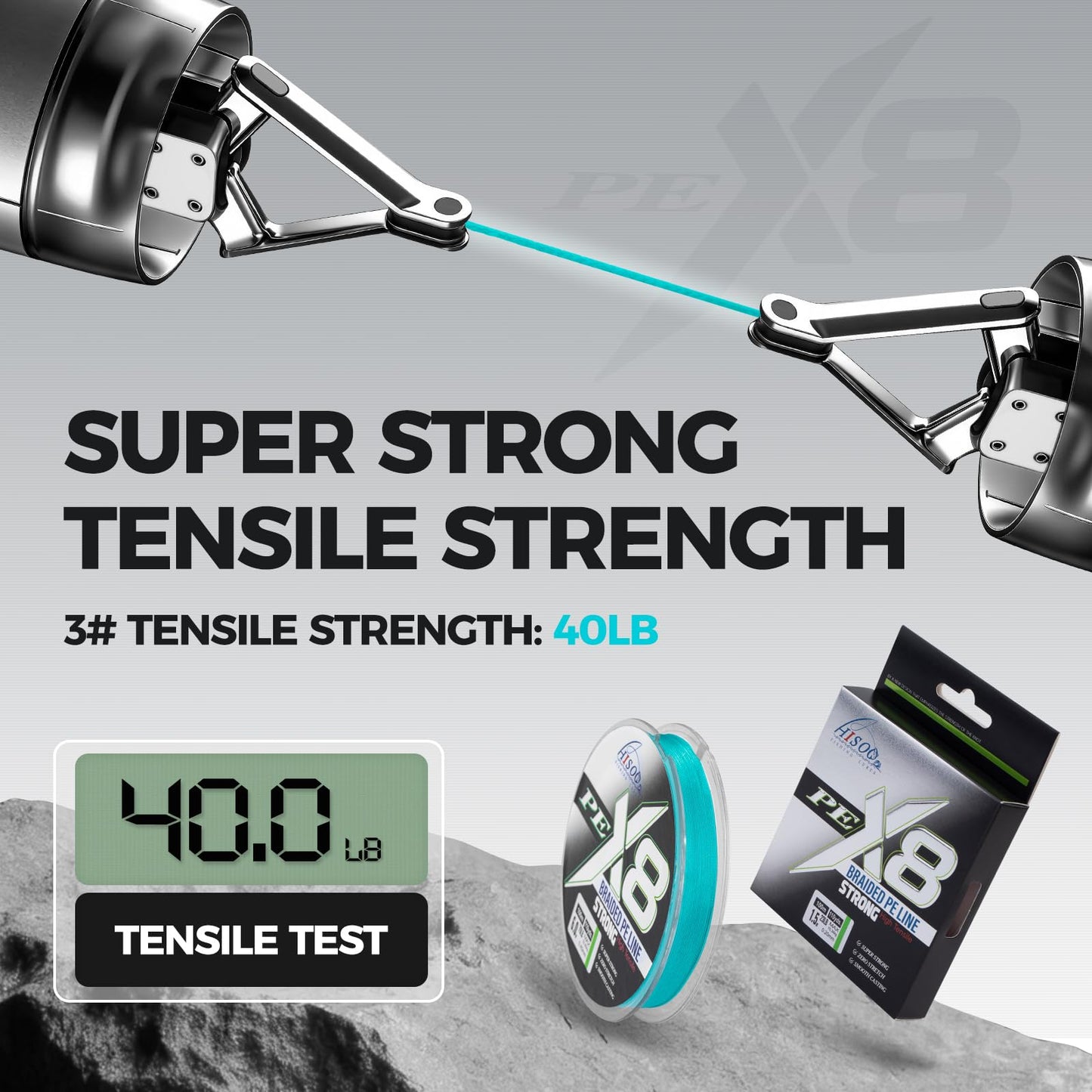 Superpower Premium X8 Braided Fishing Line - Super Strong Wear-Resistant PE Line, No Stretch High Sensitivity Smooth Casting Line for Saltwater and Freshwater Fishing (Blue, 23LB)