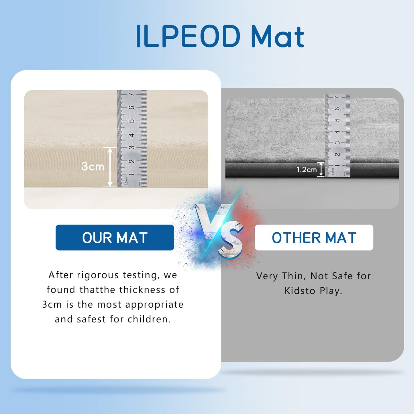 ILPEOD Baby Play Mat for Floor Nursery Rug Muscle Mat Area Rug Playroom Rug 50"x50" Playpen Mat Elastic Foam 1.3" Thick Crawling Mat for Babies,Toddlers, Infants, Kids,A Beige