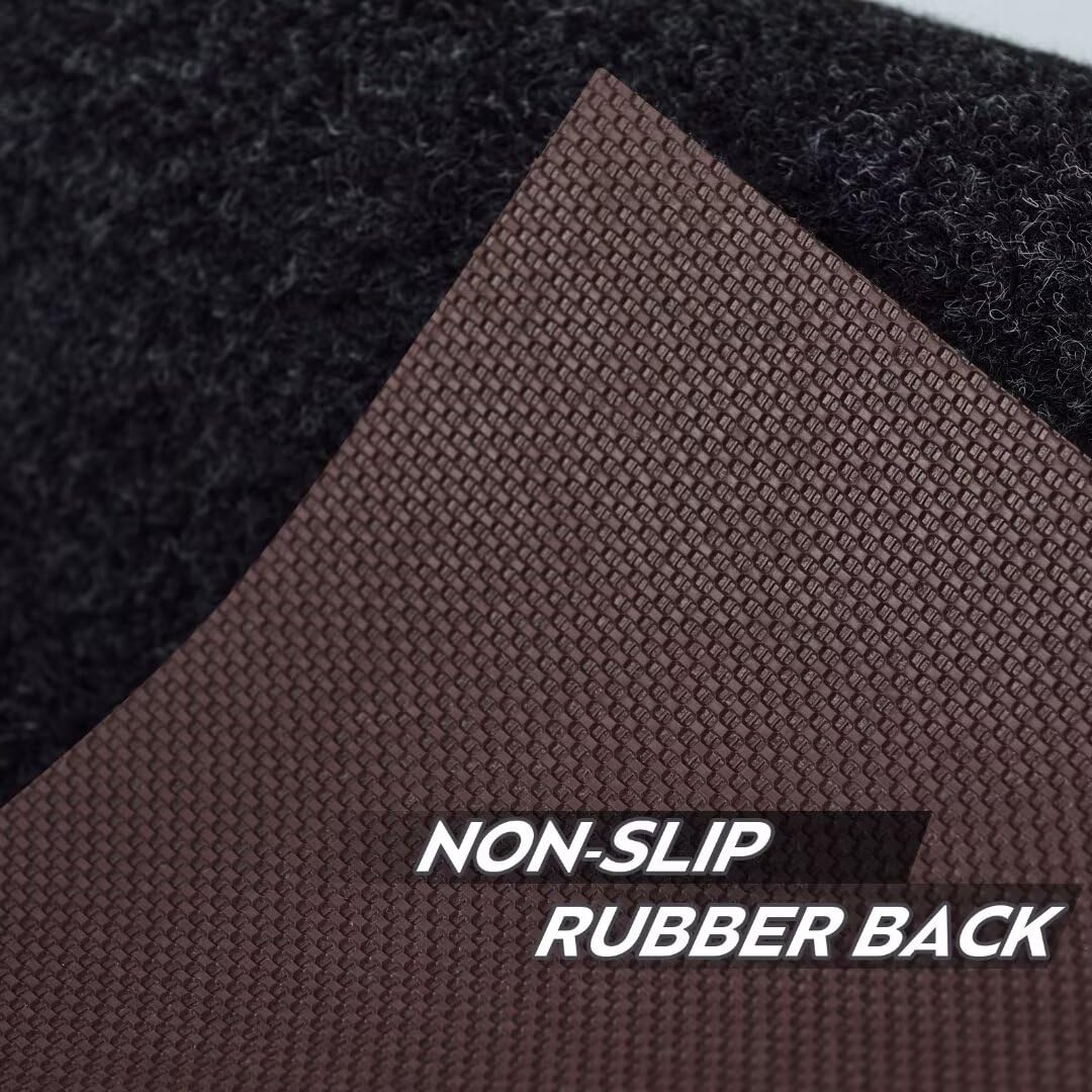 Gotohipi 2'x6' Runner Rug – Indoor Outdoor Utility Carpet,Large Waterproof Rugs with Non Slip Rubber Backed for Hallway Kitchen Entryway Balcony Garage Stair Laundry, Black