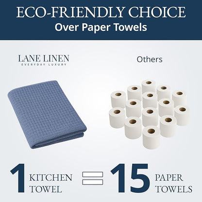 LANE LINEN Dish Towels Set of 12-18” x 28” Soft, Absorbent Cotton Kitchen Towels