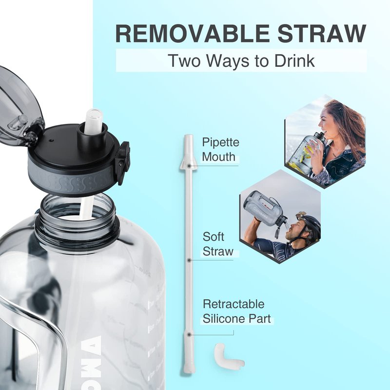 GIFUBOWA 3l Goal Large Water Bottle with Handle BPA Free Leakproof Motivational Big Sports Capacity Drink Jug