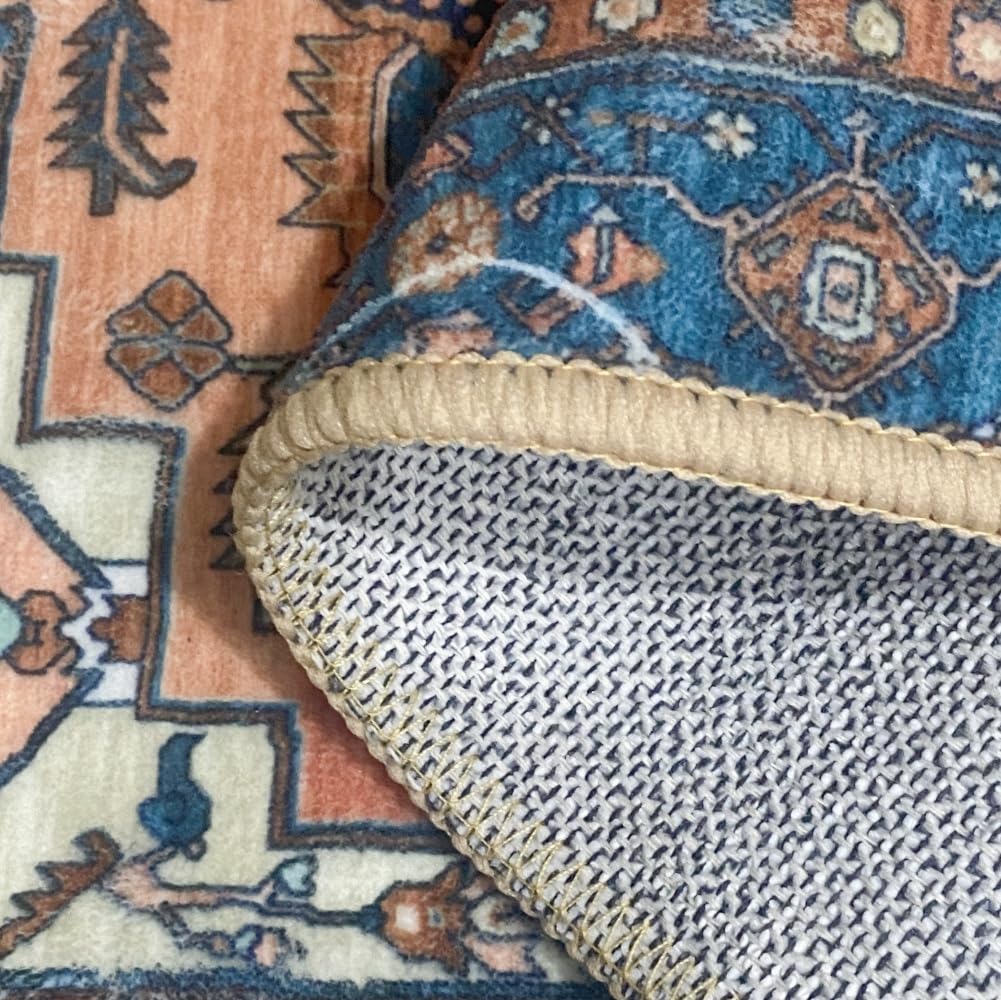 Boho Small Rugs Non Slip,20"x32" Indoor Door Mat Machine Washable,Low Profile Floor Mat Rug Rubber Backing,Resist Dirt Absorbent Floor Doormats for Entryway Kitchen Bathroom Bedroom
