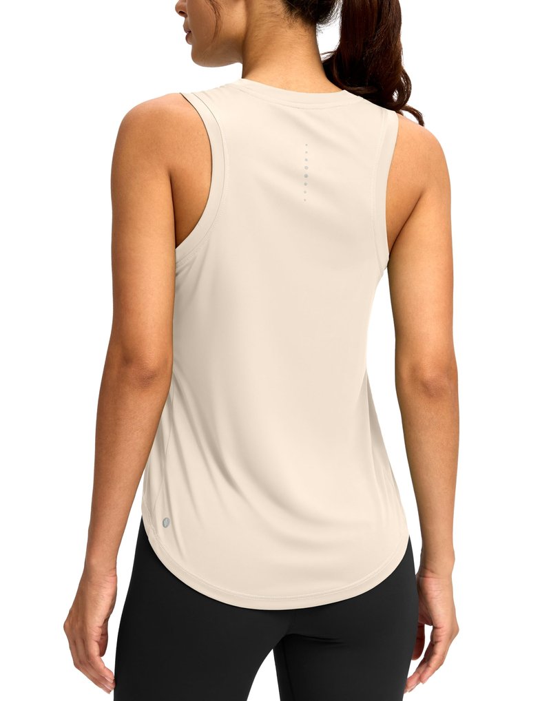 SANTINY Women's Sleeveless Workout Tops Lightweight Tennis Yoga Athletic Running Shirts Racerback Tank Tops for Women (Cream_M)