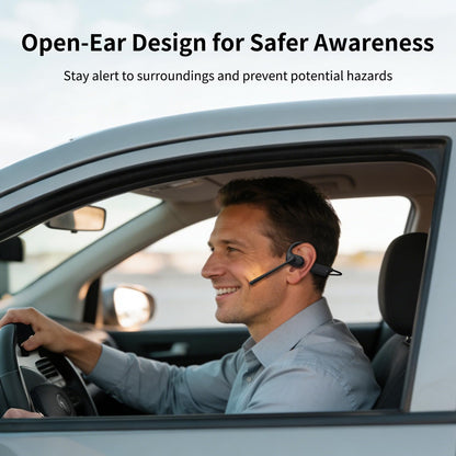 CXK Open Ear Headphones with Mic, 23g Lightweight, Bluetooth 5.4 Headset, Dual Noise Canceling Mic for Clear Calls & Mute Button, 12H Playtime Air Conduction Headphones for Call, Meeting, Driving