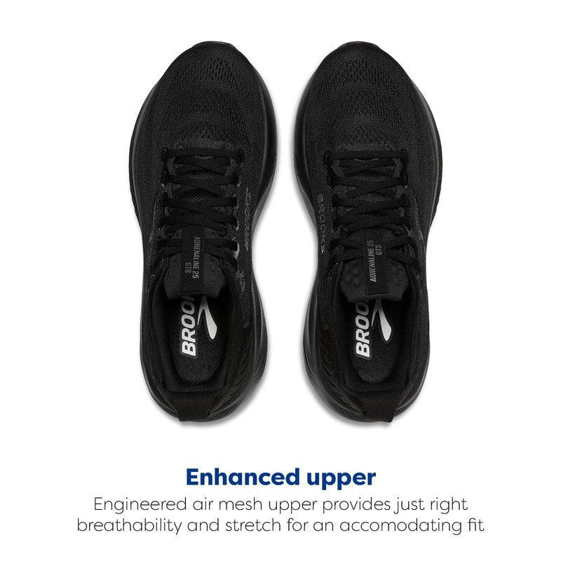 Brooks Women’s Adrenaline GTS 25 Supportive Running & Walking Shoe - Black/Black/Ebony - 11 Narrow