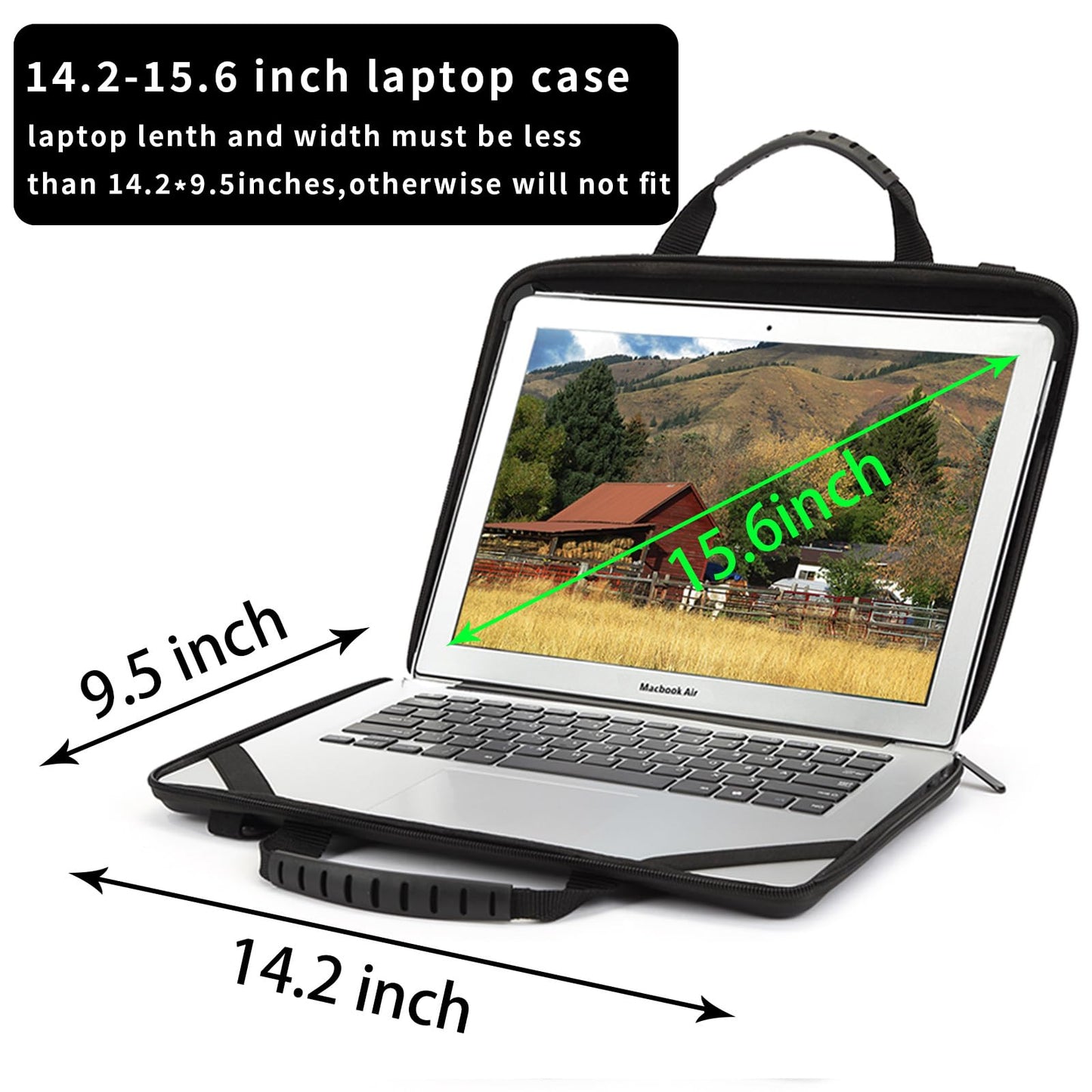 BUG 14.2-15.6 Inch Laptop Case Hard Shell, Protective Laptop Carrying Case with Stand for Heat Dissipation