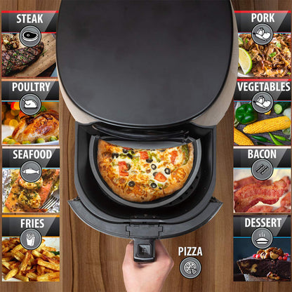 Deco Chef 5.8QT (19.3 Cup) Digital Electric Air Fryer with Accessories and Cookbook- Air Frying, Roasting, Baking, Crisping, and Reheating for Healthier and Faster Cooking (Black)