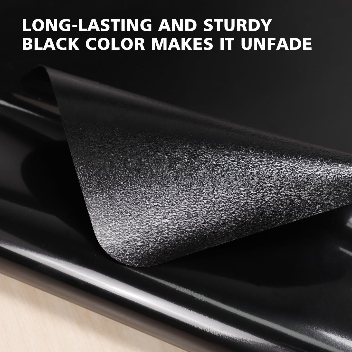 FURKIT Vinyl Floor Mat for Home, Black Waterproof Area Mat for Under Dining Room Table, Sturdy Plastic Rug Protector for Kitchen, Living Room, Yard, Garage (3'×5')
