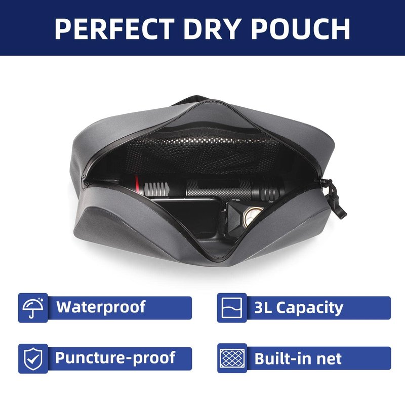 THURSO SURF Waterproof Fanny Pack with Airtight Zipper, 3L Lightweight Waterproof Waist Pack for Kayaking, Paddle Boarding, Beach, Waterproof Fanny Pack for Swimming Men Women (Slate)