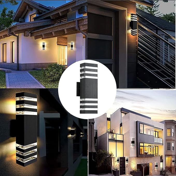 12Pack 15inch Outdoor LED Wall Lights,4000K Day White Outdoor 18W Wall Light Aluminum Body Waterproof IP65 led Porch Light for House Patio Garage Garden. (No Sensor)