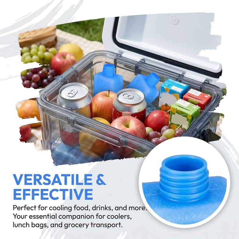 Reusable Ice Packs for Air Cooler Fan | Leak-Proof Ice Crystal Boxes - 4 Pcs for Lunch Boxes, Coolers & Breastmilk Storage