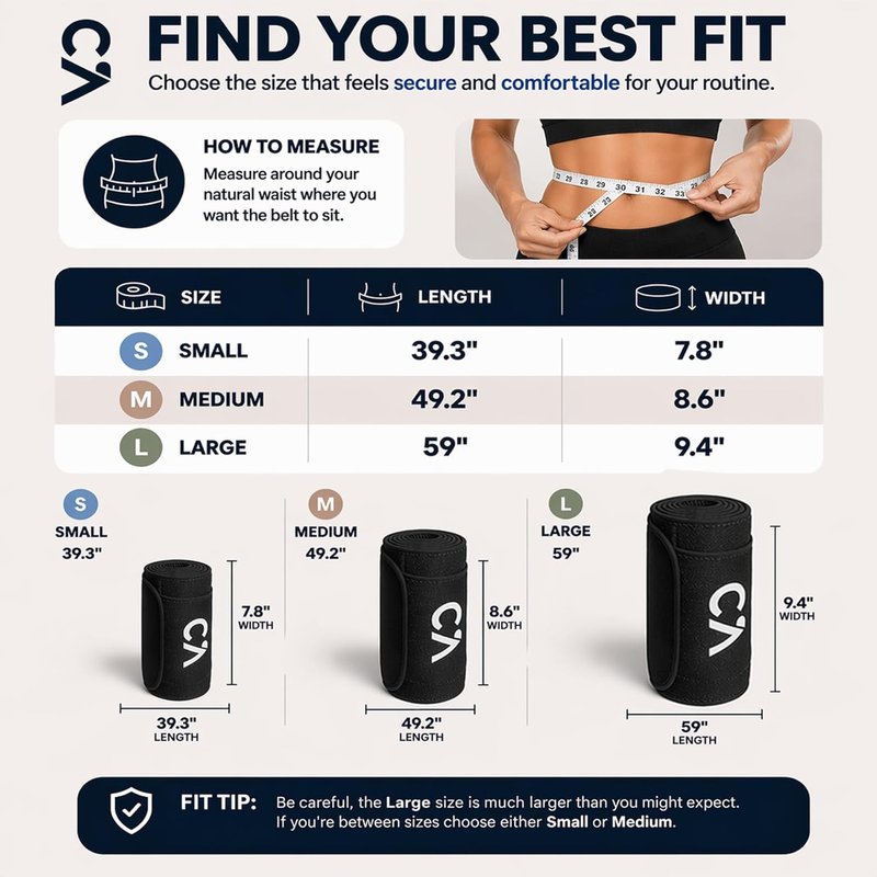 Waist Trimmer Belt for Men & Women - Silver Ion Sweat Trainer with Anti-Slip Design & Pocket | Precision Fit