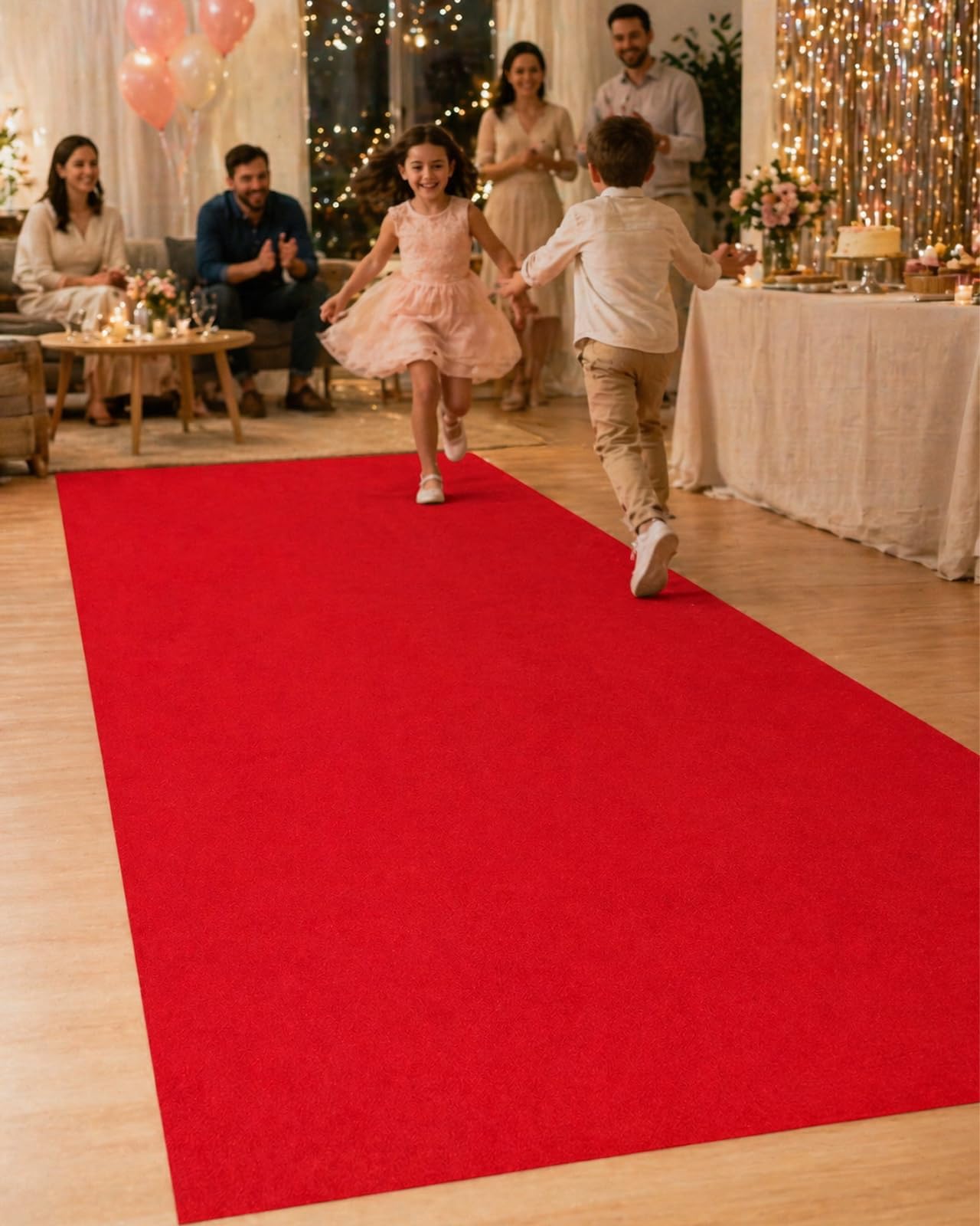 tixpol Red Carpet Runner 4x20 ft, Heavy Duty 450 GSM Thick Wedding Aisle Runner, No Tape Needed Event Red Carpet, Floor Runner for Ceremony, Hollywood, Grand Opening, Awards Night Entrance