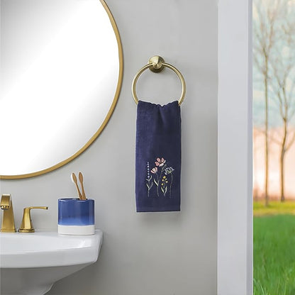 SKL Home Wildflower Field 100% Cotton Embroidered 2pc Hand Towel Set, Decorative